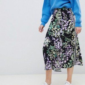 EUC ASOS DESIGN Floral Midi Skirt
